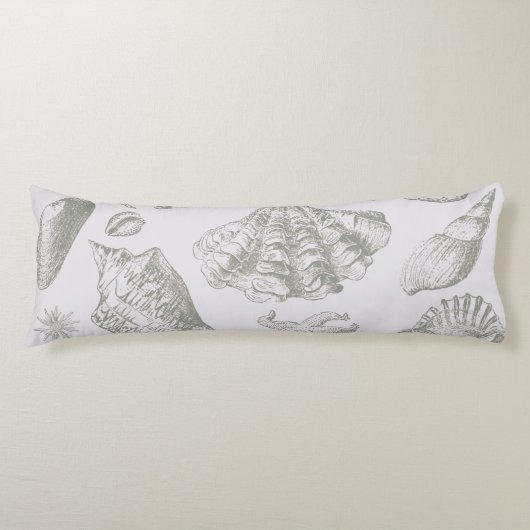 Seashell Soft Antiek Art Beach Shells Lichaamskussen (Voorkant)