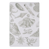 Seashell Soft Antiek Art Beach Shells Mini Klembord (Achterkant)