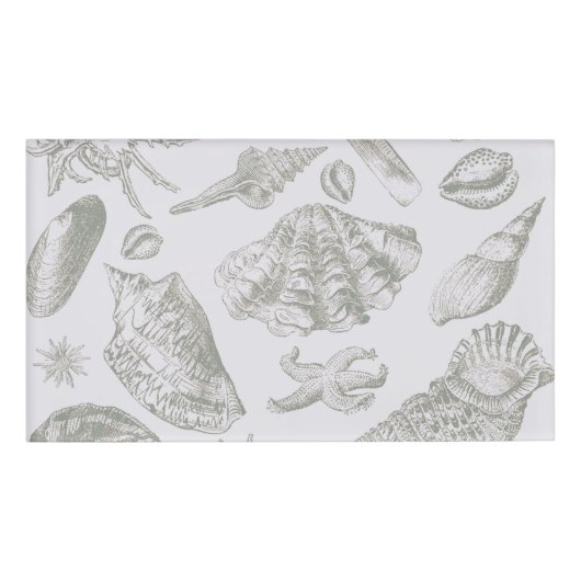 Seashell Soft Antiek Art Beach Shells Naambadge (Voorkant)