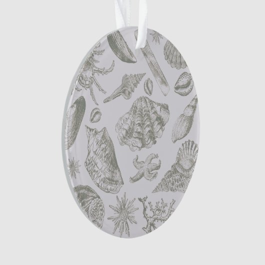 Seashell Soft Antiek Art Beach Shells Ornament (voorkant)