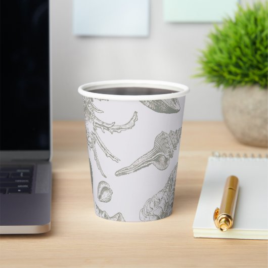 Seashell Soft Antiek Art Beach Shells Papieren Bekers (Insitu)