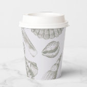Seashell Soft Antiek Art Beach Shells Papieren Bekers (Achterkant)