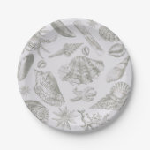 Seashell Soft Antiek Art Beach Shells Papieren Bordje (Voorkant)
