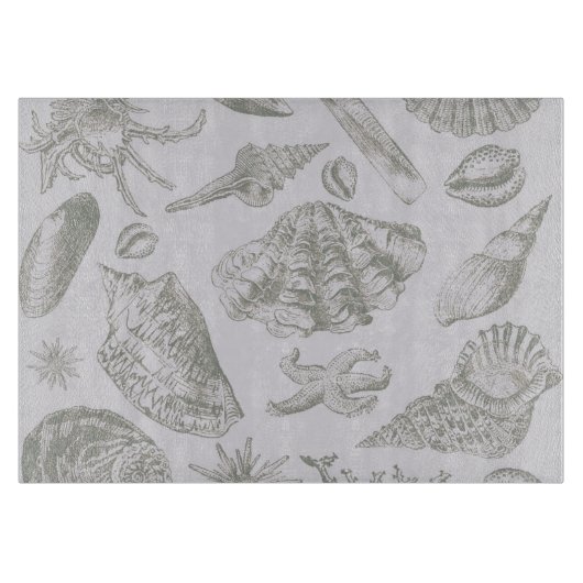 Seashell Soft Antiek Art Beach Shells Snijplank (Voorkant)