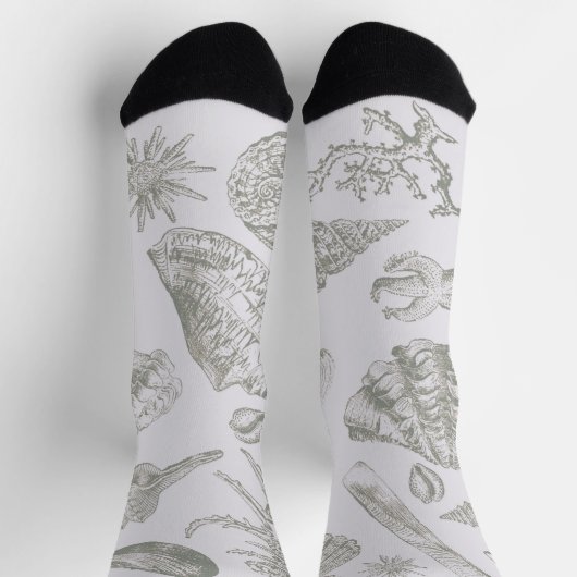Seashell Soft Antiek Art Beach Shells Sokken (Top)