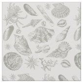 Seashell Soft Antiek Art Beach Shells Stof (Close Up)