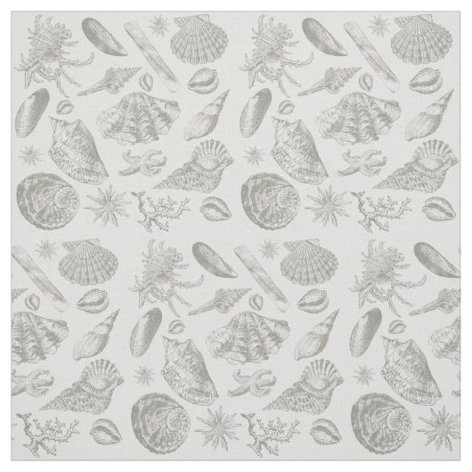 Seashell Soft Antiek Art Beach Shells Stof (Swatch)