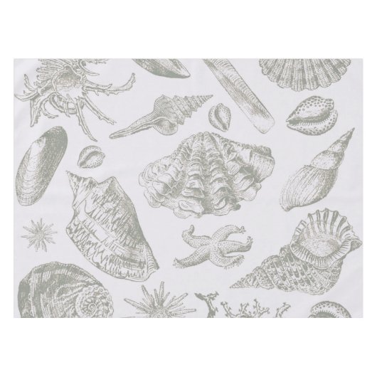 Seashell Soft Antiek Art Beach Shells Tafelkleed (Voorkant (Horizontaal))