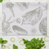 Seashell Soft Antiek Art Beach Shells Theedoek (Gevouwen)