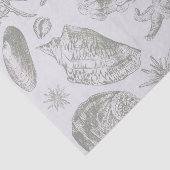 Seashell Soft Antiek Art Beach Shells Tissuepapier (Detail)