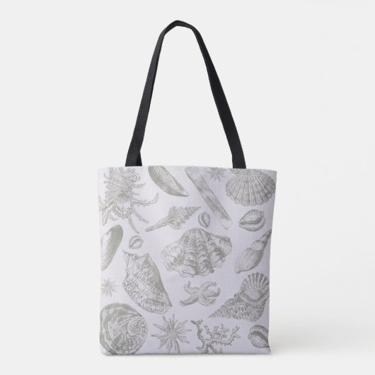 Seashell Soft Antiek Art Beach Shells Tote Bag (Achterkant)
