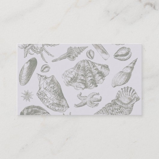 Seashell Soft Antiek Art Beach Shells Visitekaartje (Achterkant)