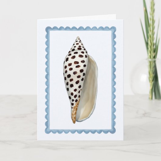 Seashell Stamp Watercolor Beach Greeting Card Kaart (Voorkant)