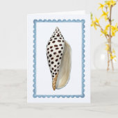 Seashell Stamp Watercolor Beach Greeting Card Kaart (Gele Bloem)