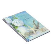 Seashell Starfish Beach Blue White Sea Shore Notitieboek (Rechterzijde)