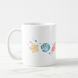 Seashell & Starfish Doodle – Ocean Aesthetic Desig Koffiemok