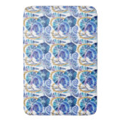 Seashell Starfish Glitter Blue Ocean Nautical Badmat (Voorkant Verticaal)