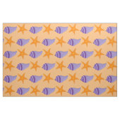 Seashell Starfish Oranje Paars Beach Conch Shell Stof (Fat Quarter)