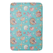 Seashell & Starfish Patroon strand vibes Badmat (Voorkant Verticaal)