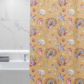 Seashell & Starfish Patroon strand vibes Douchegordijn