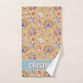Seashell & Starfish Patroon strand zand Bad Handdoek (Handdoek)