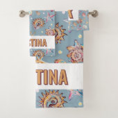 Seashell & Starfish Pattern strand zand op maat Bad Handdoek (Insitu)