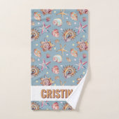 Seashell & Starfish Pattern strand zand op maat Bad Handdoek (Handdoek)