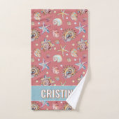 Seashell & Starfish Pattern strand zand op maat Bad Handdoek (Handdoek)