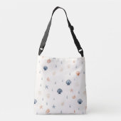 Seashell Starfish Seamless Pattern Crossbody Tas (Achterkant)