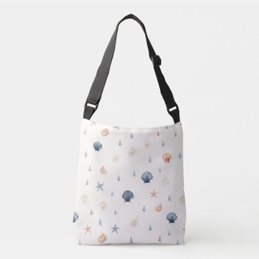 Seashell Starfish Seamless Pattern Crossbody Tas (Voorkant)