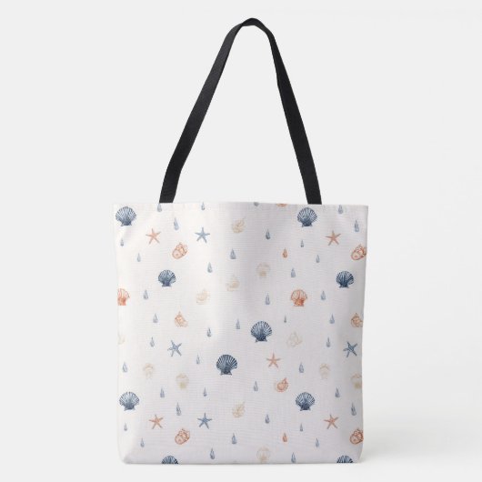 Seashell Starfish Seamless Pattern Tote Bag (Voorkant)