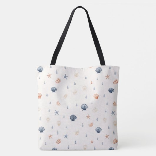Seashell Starfish Seamless Pattern Tote Bag (Achterkant)
