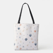 Seashell Starfish Seamless Pattern Tote Bag (Achterkant)