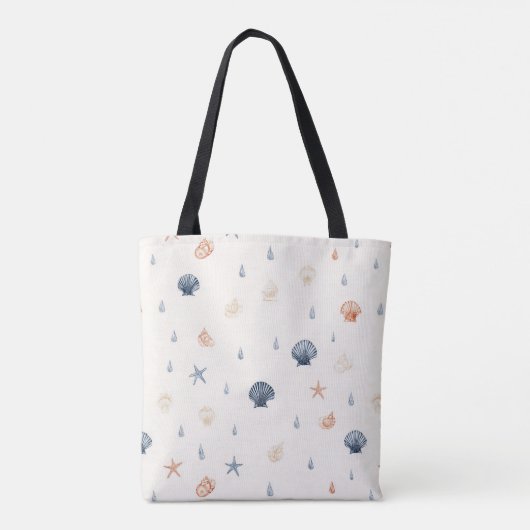 Seashell Starfish Seamless Pattern Tote Bag (Achterkant)