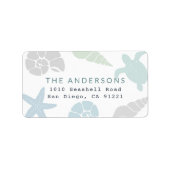 Seashell Starfish Zee Turtle Address Label (Voorkant)
