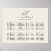 Seashell Strand Oceaan Bruiloft 8 Tafel Zitkaarten Poster (Voorkant)
