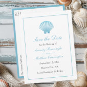 Seashell Summer Beach Wedding Save the Date Uitnodiging Briefkaart