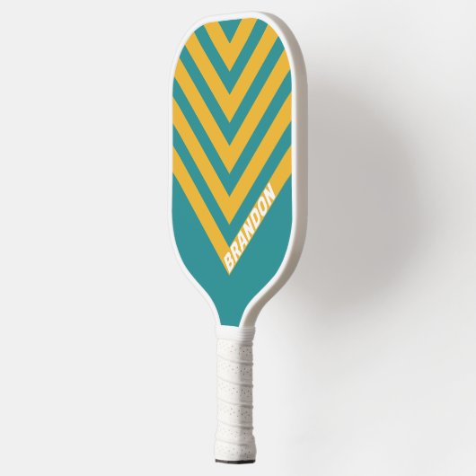 Seashell Sunrise Chevron met Naam Pickleball Paddle (Links)