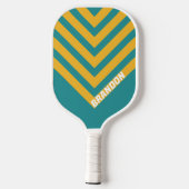 Seashell Sunrise  Chevron met Naam Pickleball Paddle (Achterkant)