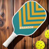 Seashell Sunrise Chevron met Naam Pickleball Paddle