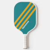 Seashell Sunrise Stripes met naam Pickleball Paddle (Voorkant)
