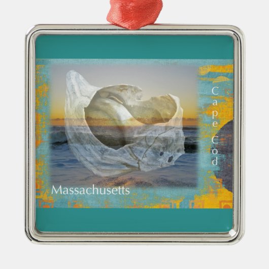 Seashell & Surf - Cape Cod Massachusetts Metalen Ornament (Voorkant)