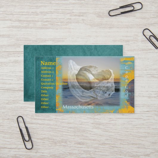 Seashell & Surf - Cape Cod Massachusetts Visitekaartje (Voorkant / Achterkant in situ)