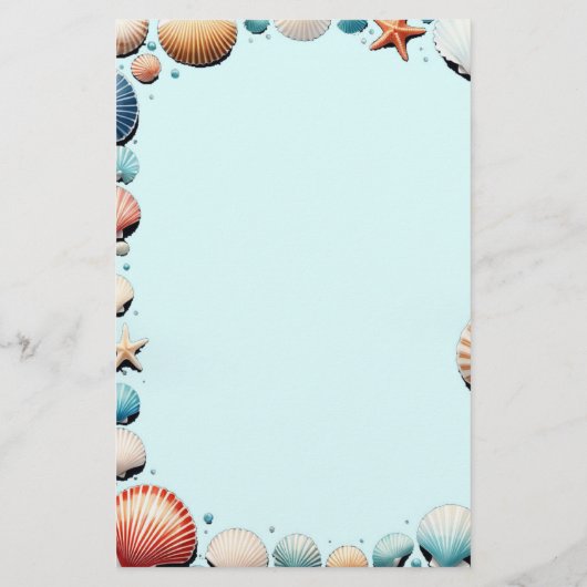Seashell Symphony Stationery Briefpapier (Achterkant)