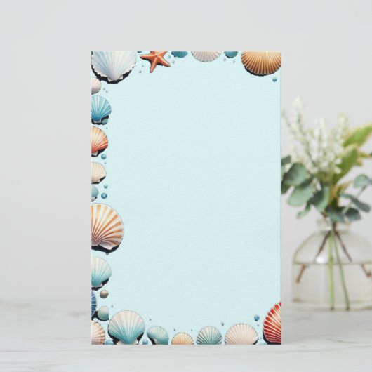 Seashell Symphony Stationery Briefpapier (Staand voorkant)