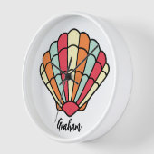 Seashell thema wandklok Shell gepersonaliseerd (Hoek)