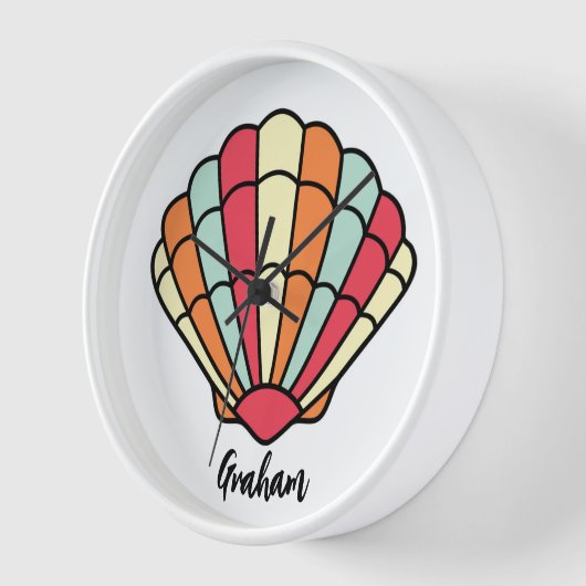 Seashell thema wandklok Shell gepersonaliseerd (Hoek)