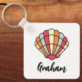 Seashell Theme Sleutelhanger Beach gepersonaliseer (Voorkant)