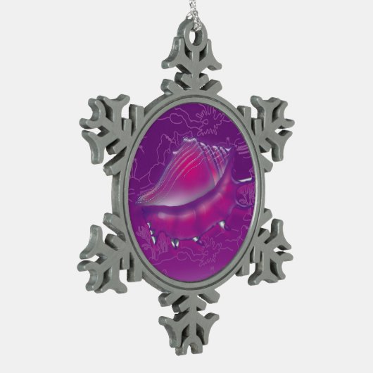 Seashell Tin Sneeuwvlok Ornament (Links)