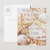 Seashell Tongue Twister Verticaal Briefkaart (Voorkant / Achterkant)